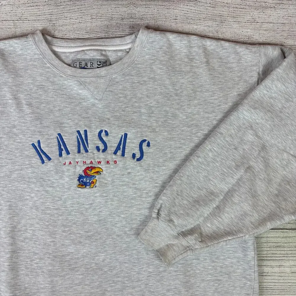 Vintage 1990s University of Kansas Jayhawks Embroidered Crewneck